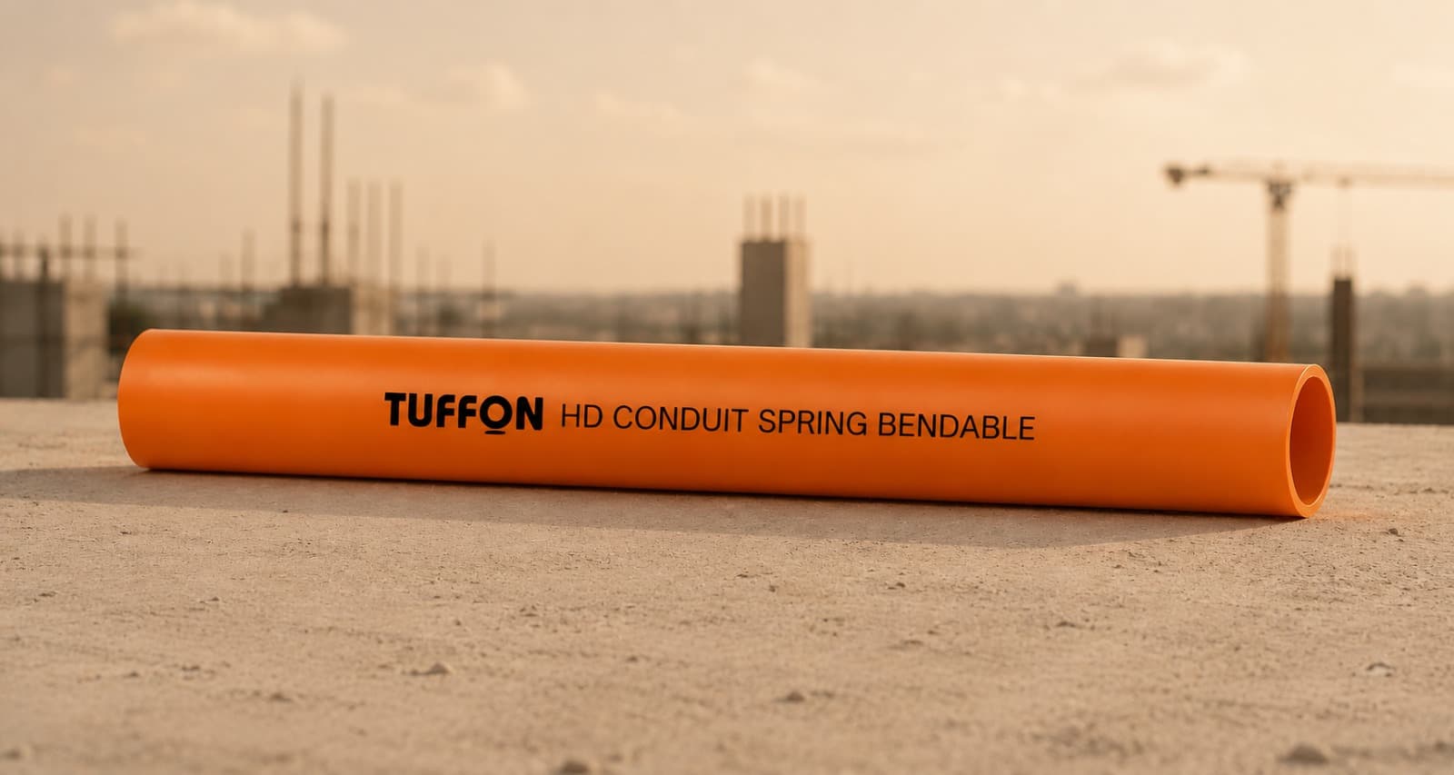 Tuffon HD Conduit Spring Bendable pipe at a construction site